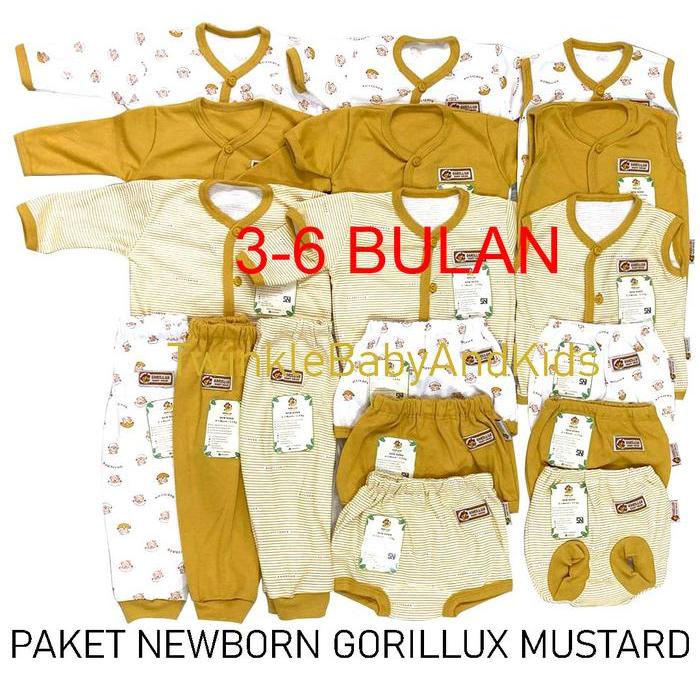 FLUFFY PAKET BAJU BAYI NEWBORN 3-6 BULAN SERIES PIYAMA BABY GORILLUX