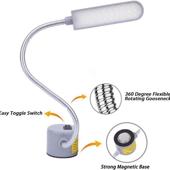 LAMPU MESIN JAHIT LED 20 TITIK 30 TITIK MAGNET (PAKAI COLOKAN)