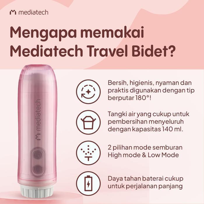 Mediatech Travel Bidet Portable Electric Spray Bidet- 82572