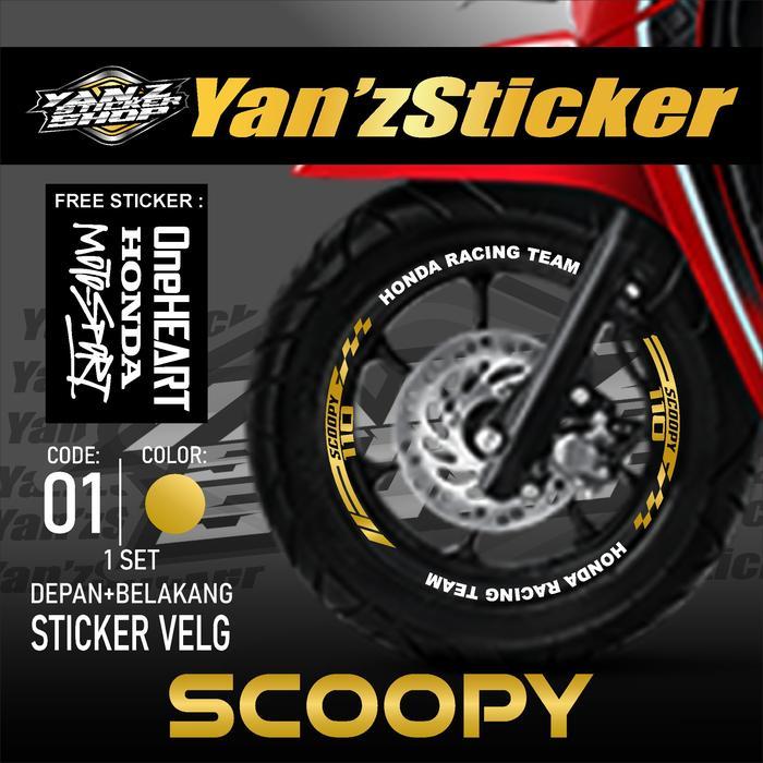 Aksesoris Stiker Cutting Sticker Lis Velg Motor Honda Scoopy 2017 - 2022 New List Pelek Velk Variasi