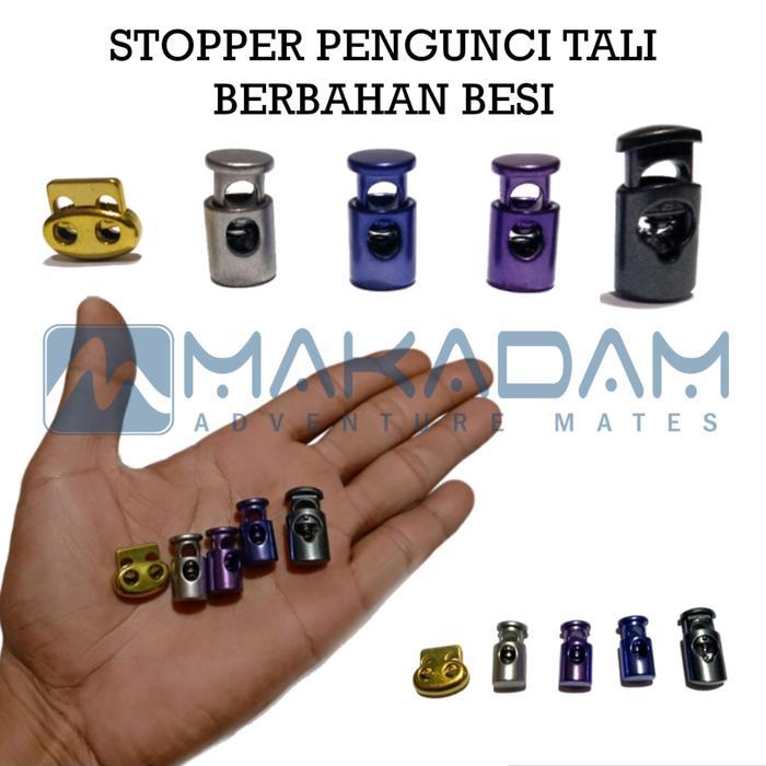 stoper stopper pengunci tali jaket celana sepatu bahan besi garmen