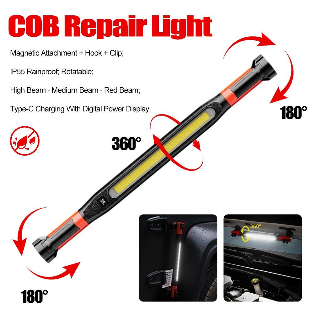 LED Work Light Magnetic Base Led Lamp Repair Car Emergency Lamp Rechargeable Car Work Light Magnetic
