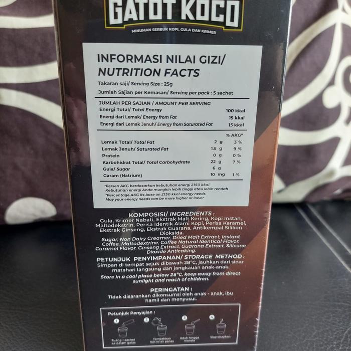 Kopi Gatot Koco 1 Kotak Isi 5 Sachet Untuk Stamina Pria #Gratisongkir