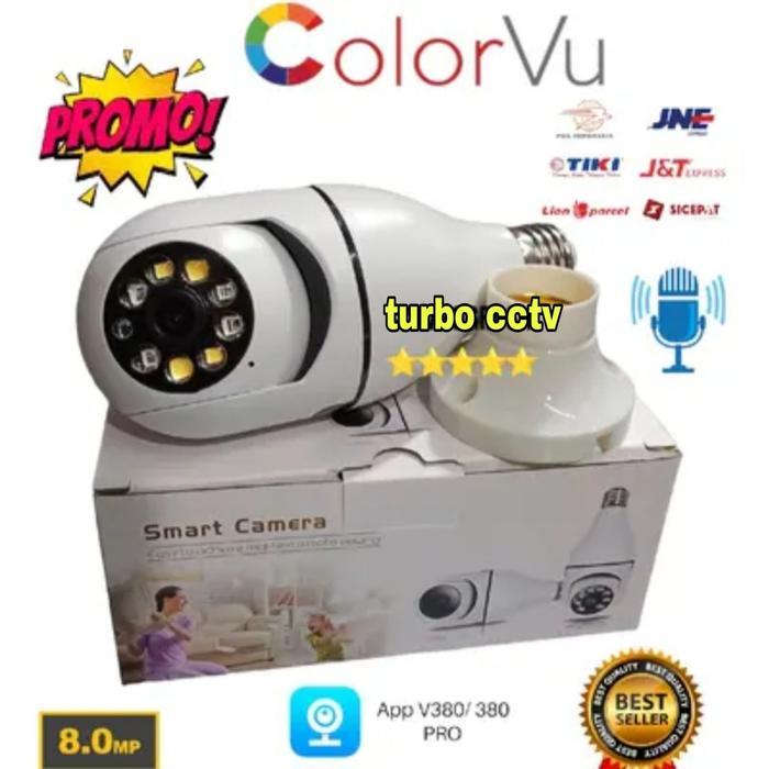 CCTV Lampu V380 Pro 8MP Kamera CCTV Wifi Lampu CCTV 360 PTZ