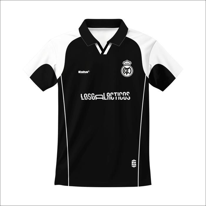 ESHA PREMIUM JERSEY REAL MADRID OVERSIZE BLACK BAND BOLA KAOS CASUAL VINTAGE retro ucl Kerah Polo