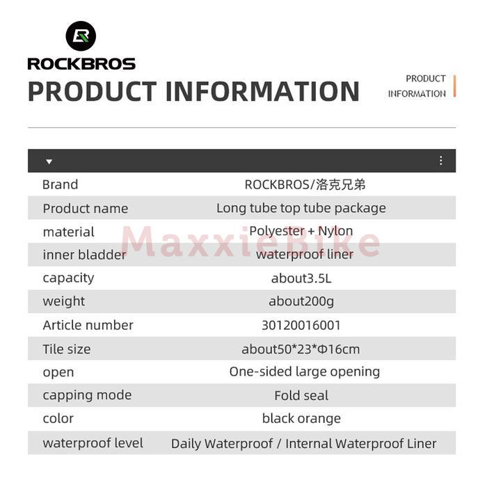 ROCKBROS 060 Tas Frame Sepeda Bike Bag Tube Touring Waterproof