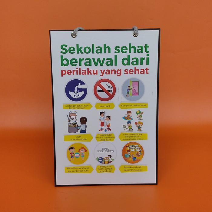 Poster Gantung - Hard Poster PHBS - Sekolah Sehat - PHBS Anak Sekolah
