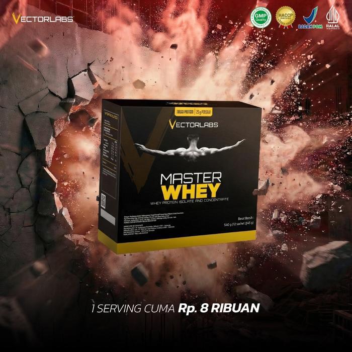 VECTORLABS Master Whey Box 12 Sachet - Whey Protein Concentrate - Susu Fitness