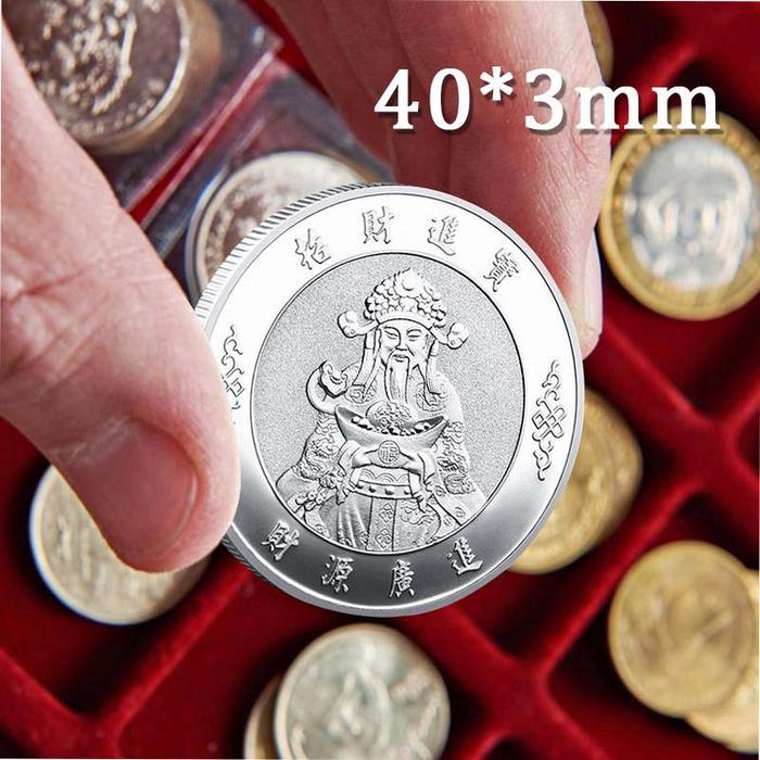 NEW 4cm Koin Emas Keberuntungan Dewa Rejeki Feng Shui Koin Koin Feng Shui Dewa Rejeki Diskon