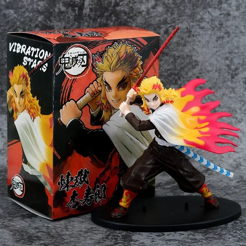 Anime Demon Slayer Cartoon Tanjirou Kyoujurou Zenitsu Action Figure Kimetsu No Yaiba Model Statue
