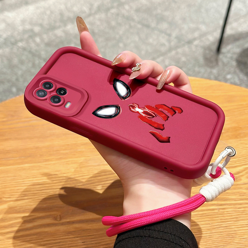 Casing Hp untuk OPPO A54 Case Casing HP Softcase ceruk Soft Shell dengan Tali Silikon Kasing Keadaan