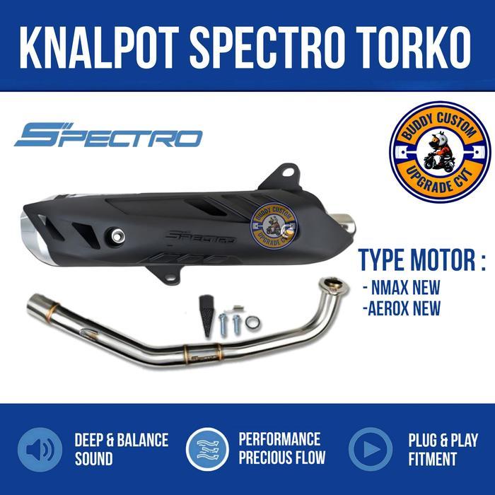Knalpot Spectro Torko Nmax 155 OLD/NEW, Aerox 155 OLD/NEW, Lexi 125/155 Suara Bass Adem, PnP