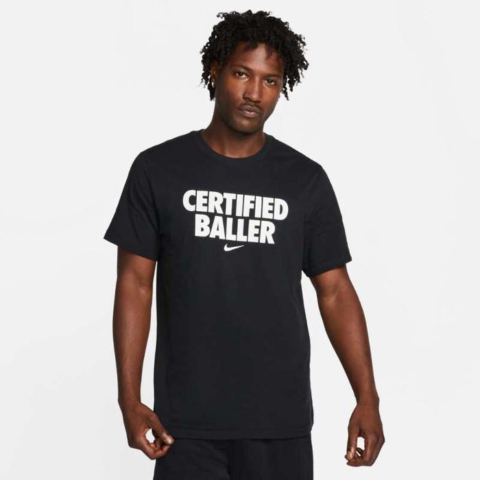Kaos Pria Nike Certifed Baller Black Original %