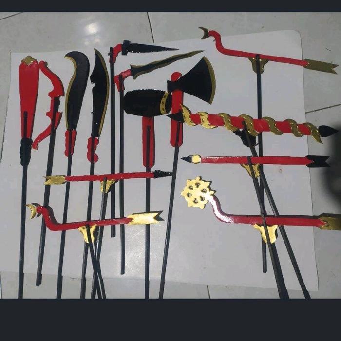 wayang Gaman senjata mainan isi 5 biji Bambu