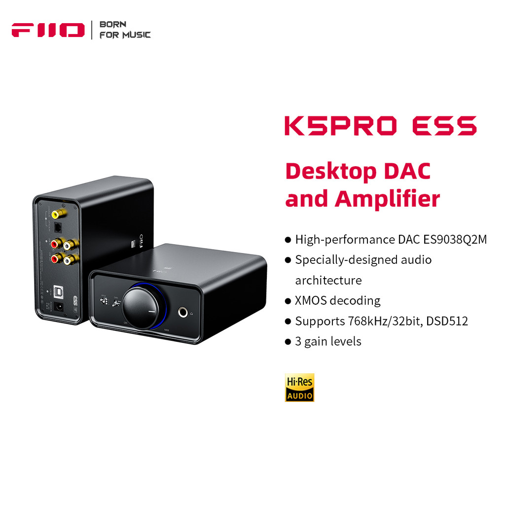 . Fiio K5 Pro Ess Es9038Q2M768K/32Bit And Dsd Decoding Deskstop Dac -
