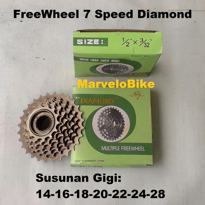 Sproket Freewheel Sepeda 7 Speed Diamond Drat Ulir