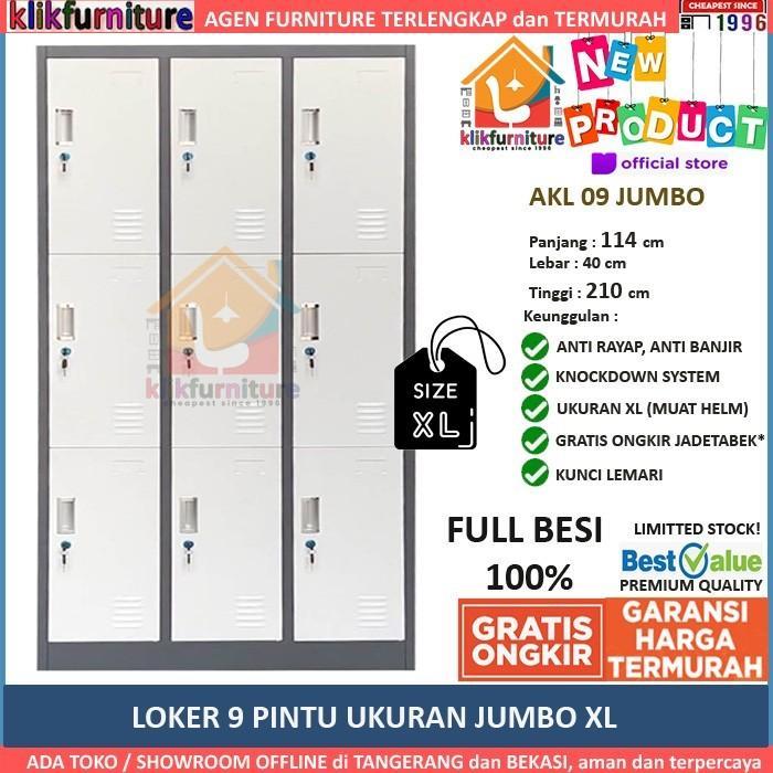 ` Loker HELMET HELM Full Face Loker Besi 9 Pintu Jumbo XL