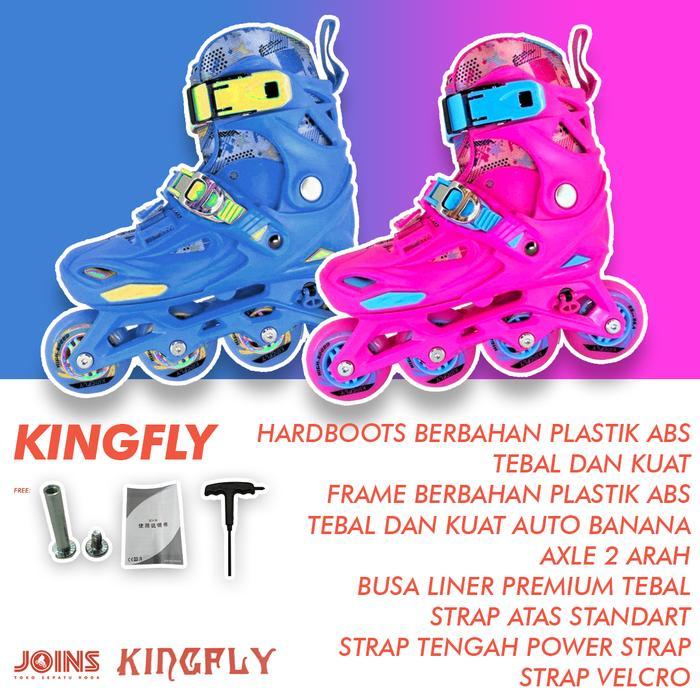Sepatu Roda Anak Inline Skate anak Kingfly Biru Bukan Cougar atau Lynx