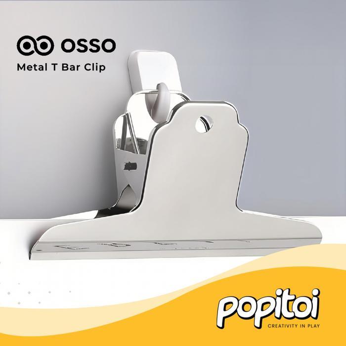OSSO METAL T BAR BULLDOG CLIP KLIP PENJEPIT KERTAS DOKUMEN SILVER DOCUMENT JUMBO BULLDOG BESAR BESI