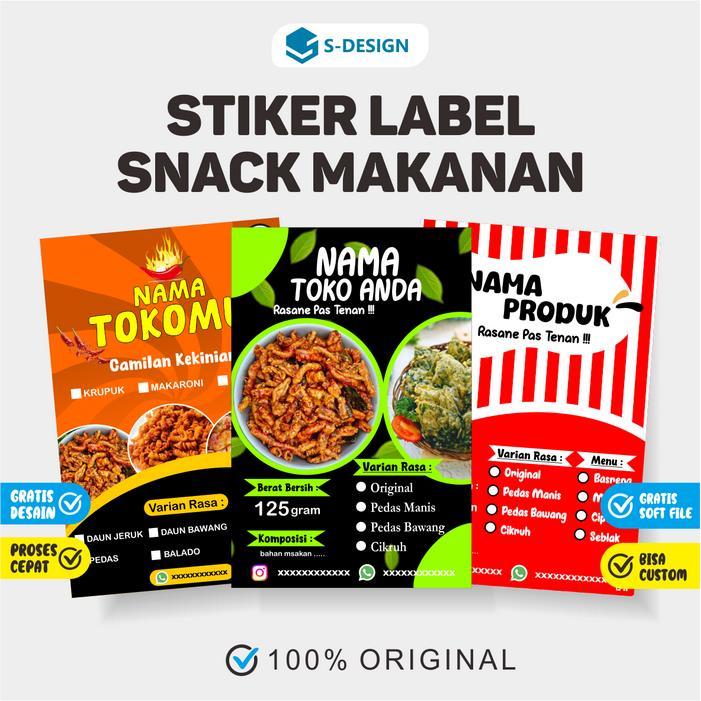 STIKER SNACK VARIAN TERBAIK SDESAIN / STIKER SNACK / LABEL SNACK / STIKER LABEL / CETAK STIKER /