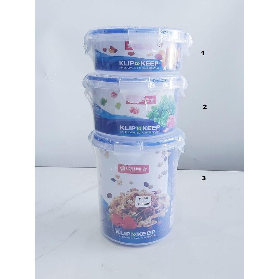 ROUND KLIP TO KEEP / TEMPAT PENYIMPANAN MAKANAN BULAT / TOPLES PLASTIK