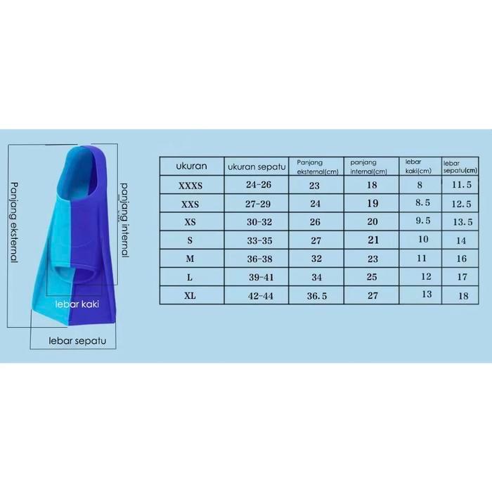 Kaki Katak Silicone Fin Renang Diving Sepatu Kaki Katak Fin Diving Renang Snorkeling Anak dan Dewasa