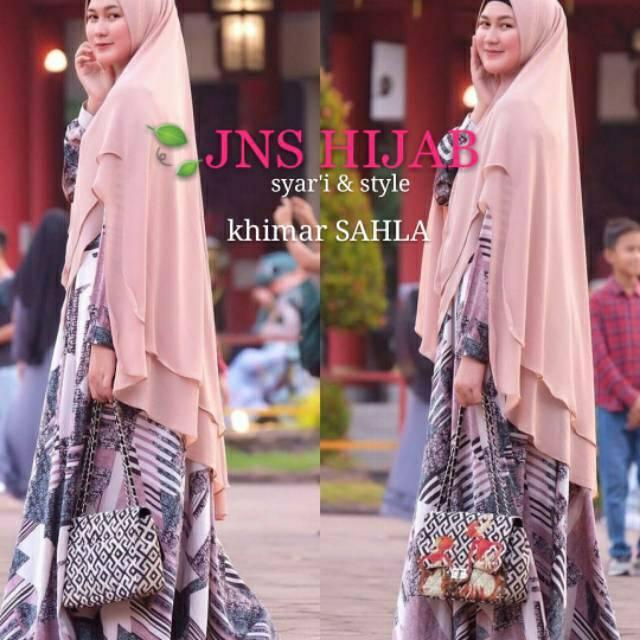 Jilbab Syari 2 Layer Jumbo Ceruti Berkualitas Sahla