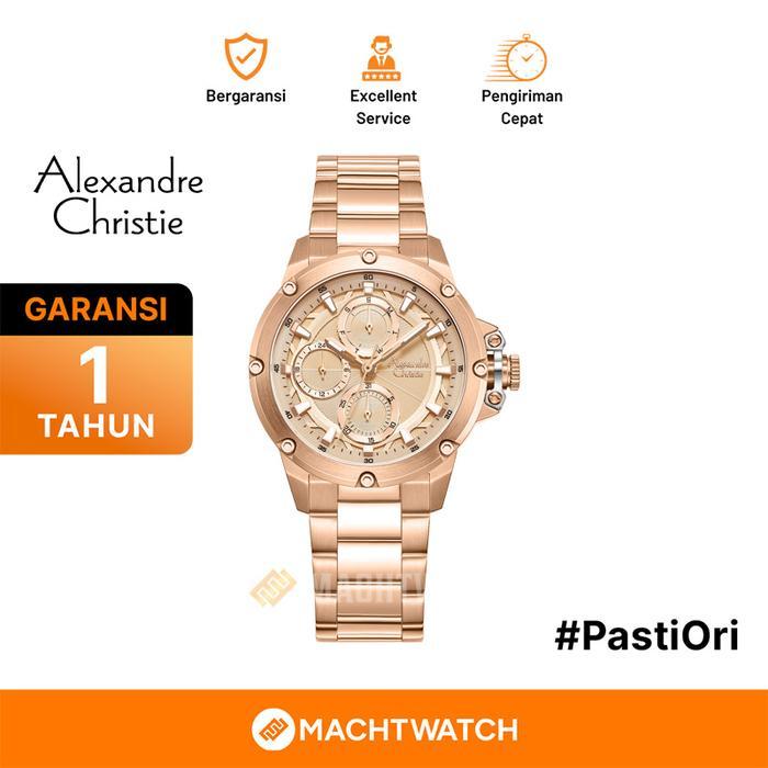 Jam Tangan Wanita Alexandre Christie AC 6564 BF BRGLN Ladies Rose Gold Dial Rose Gold Stainless