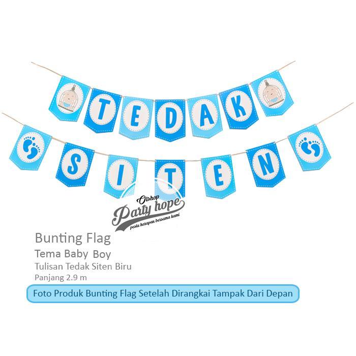 banner tedak siten biru / bunting flag tedak siten / banner tasyakuran