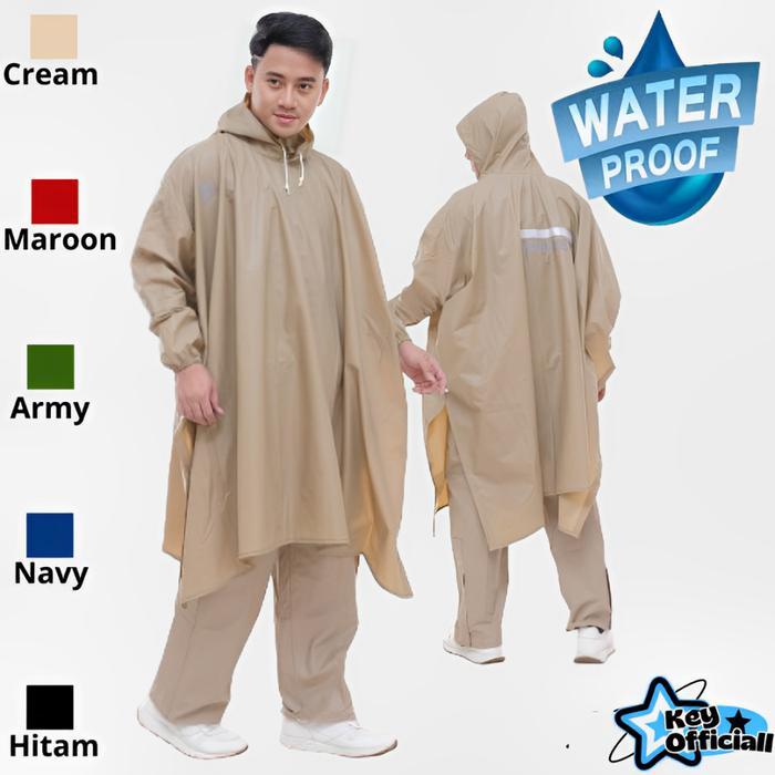 Setelan Jas Hujan Ponco Pria Wanita Jumbo Raincoat