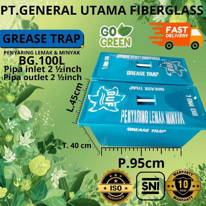 GREASE TRAP 100L PENYARING LIMBAH LEMAK DAPUR MBG. P95xL45xT55