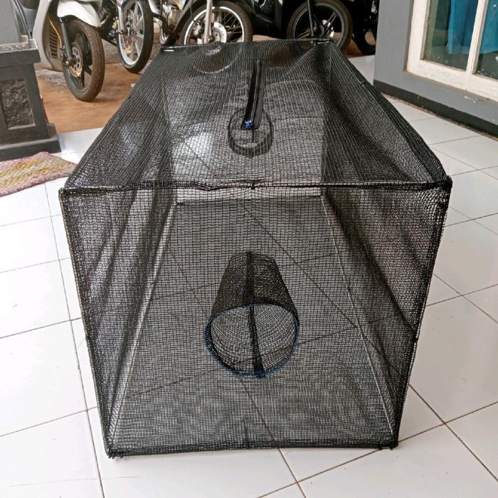 Best Seller Jaring Perangkap Ikan 1X50X50 Bubu Jebakan Udang,Ikan Gabus,Full Set Kawat Lipat Siap