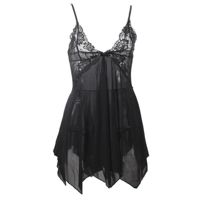 TERJAMIN BAJU TIDUR WANITA TRANSPARAN LACE TIPIS / BAJU DINAS MALAM