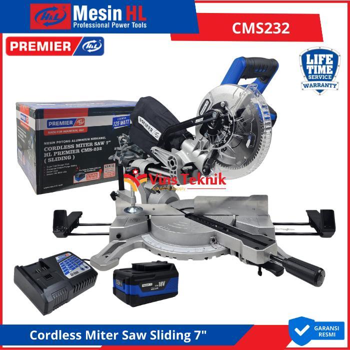 PROMO H&L HL CMS-232 CORDLESS BRUSHLESS MITER SAW 18V MITER SAW 7" HL PREMIER CMS232 [KINARI]
