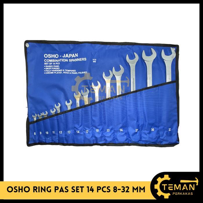 Diskon Osho Japan Kunci Ring Pas Set 14 Pcs 8-32 / Combination Wrench Spanner