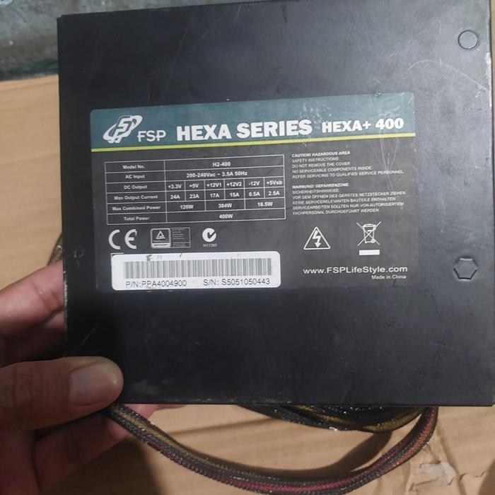 power supply psu pure 400watt FSP HEXA+ 2x(6+2pin) VGA murah