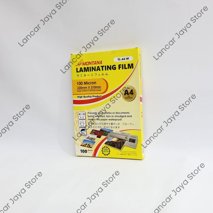 Plastik Laminating A4 Montana 100 Mic Laminating Film Montana A4
