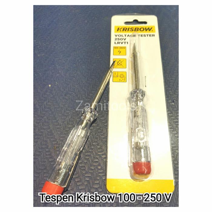 Krisbow Obeng Tespen Listrik 100-250V Dengan Indikator Lampu