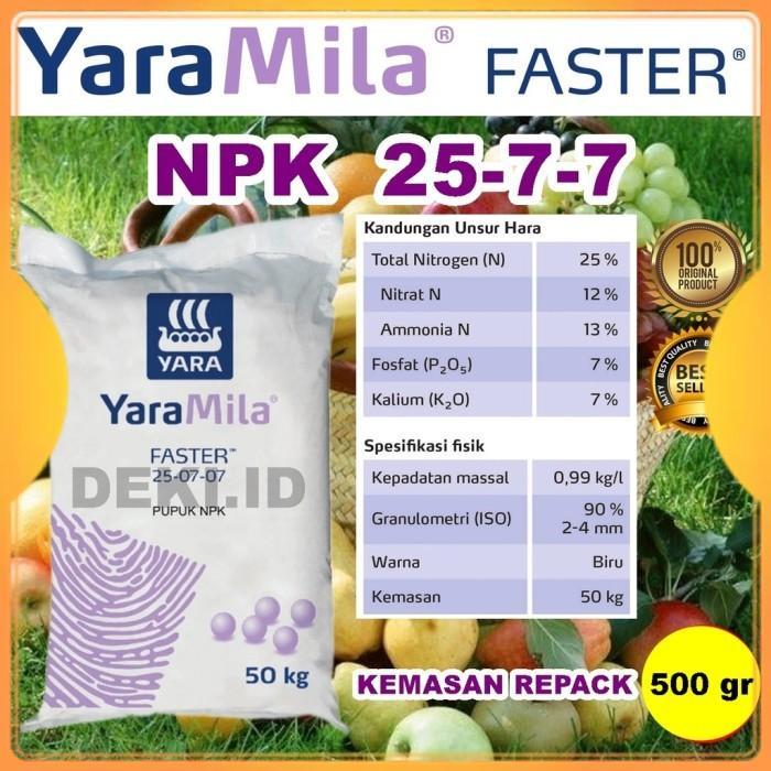 Pupuk NPK 25 7 7 Yara Mila Faster YaraMila Pertumbuhan Repack 500 gr
