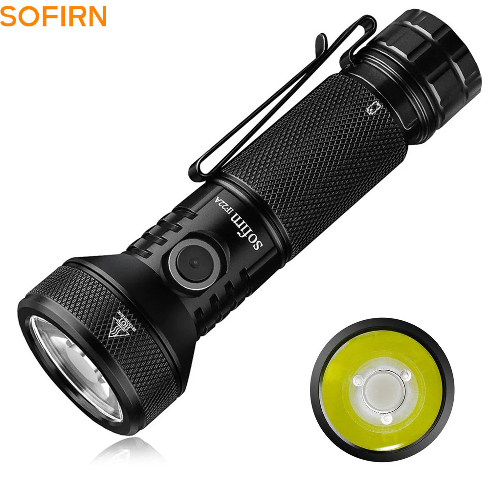 Sofirn IF22A LED Flashlight 21700 USB C 3A SFT40 2100lm 680M Throw Rechargeable Powerful Reverse