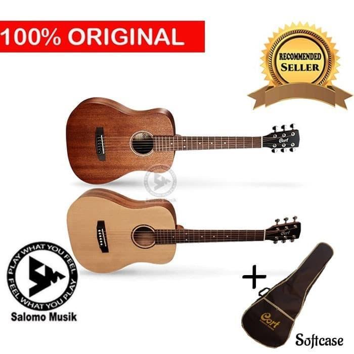 Gitar Akustik Acoustic Elektrik Electric Original Cort AD MINI E OP 3/4 - Cokelat Tua