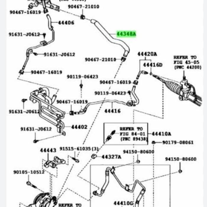 SELANG BALIK HOSE RESERVOIR PUMP HARRIER 44348-48070 OK.