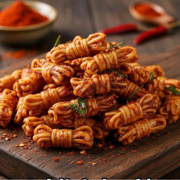 Mie Gulung Pedas Daun Jeruk 1Kg - Cemilan Kiloan Kriuk Bumbu Medok Viral Terlaris