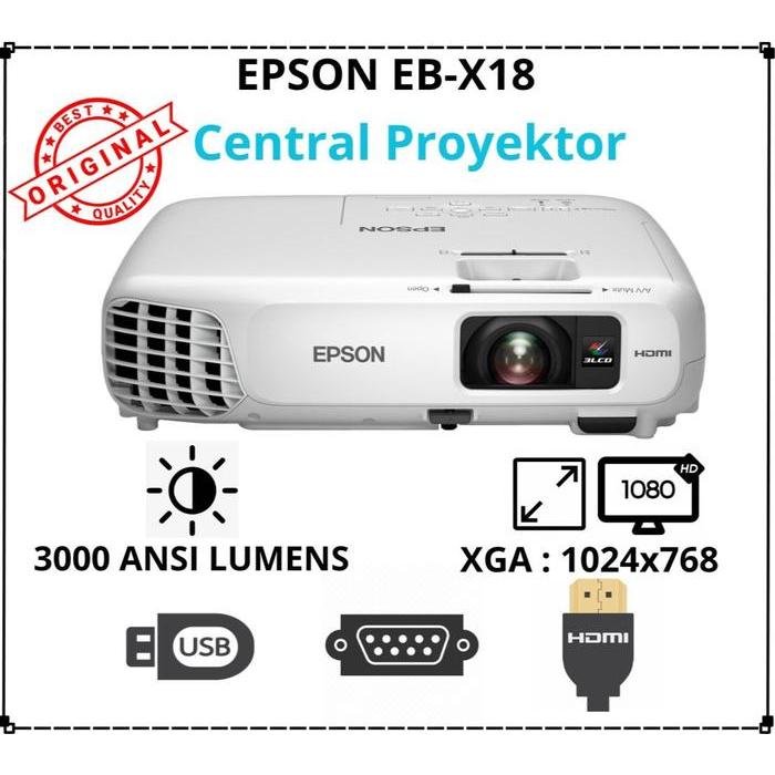 TERBARU Proyektor Epson EB-X18 HDMI Projector
