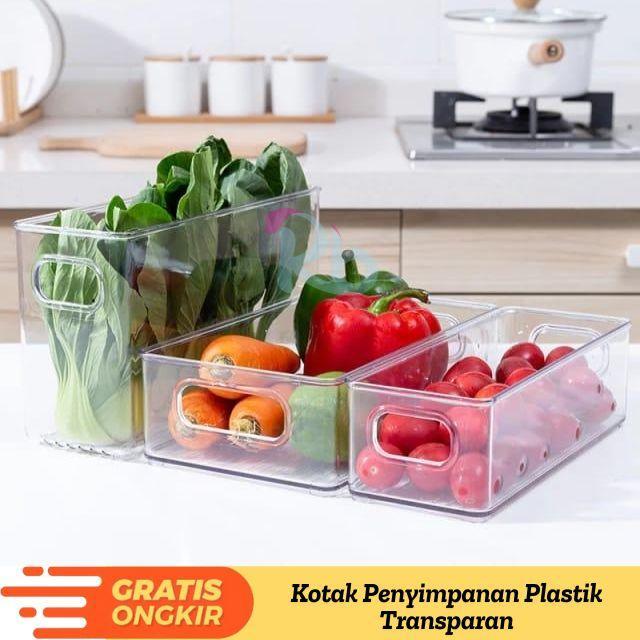 Kotak Penyimpanan Plastik Transparan Storage Box Kulkas Organizer Sayran Buah Snack