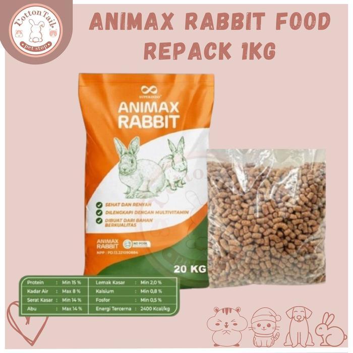 ANIMAX RABBIT FOOD Repack 1kg / Makanan Kelinci ANIMAX
