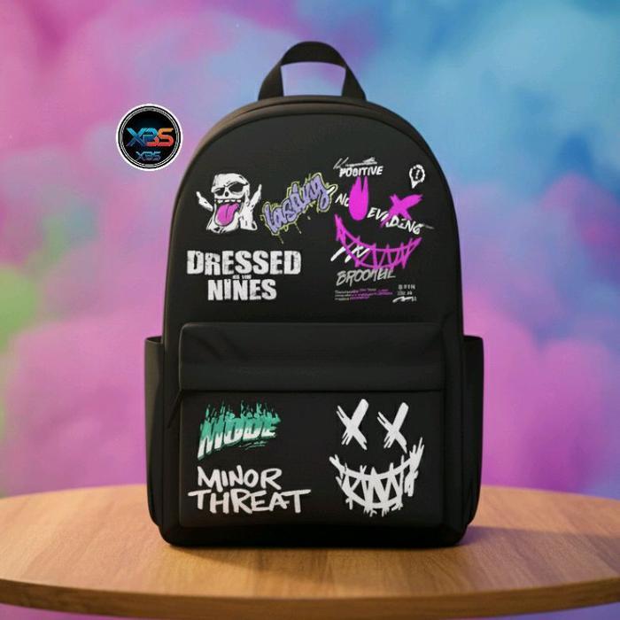 tas ransel distro backpack untuk sekolah/traveling fungsional untuk pria & wanita -TAS gendong Hitam