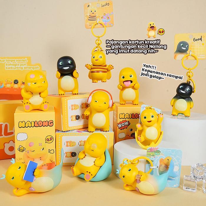 OHSOME - BAIMAO Gantungan Kunci Lucu Karakter Nailong Yellow Dino - Keychain Nailong Lucu untuk