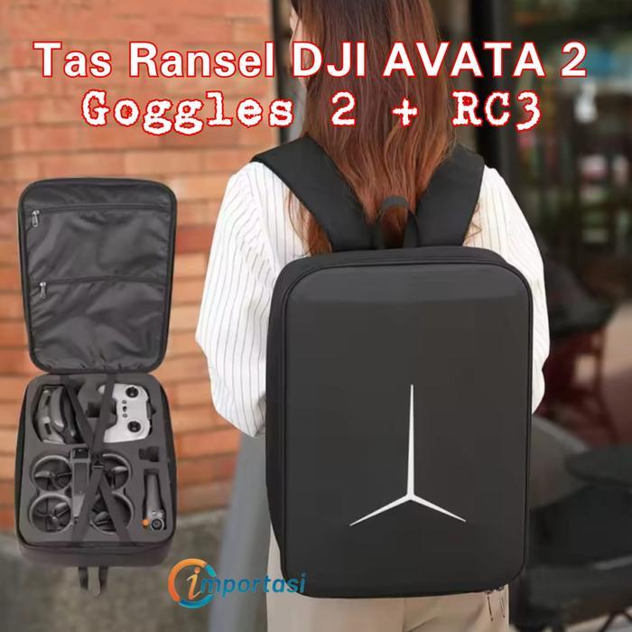 BKANO Tas Drone Ransel Backpack Storage Bag for DJI AVATA 2 RC3 FPV Goggles 2