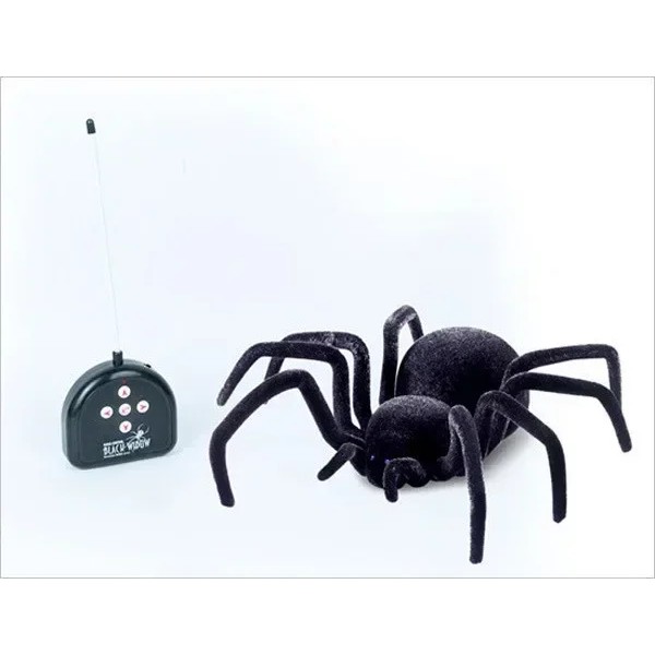 [ Funny ] Electronic pet Remote Control flash tarantula Eyes Shine smart 4Ch RC black Spider toy